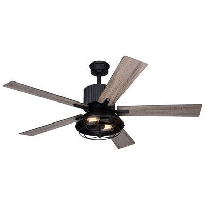 52-in. 2 Light LED Ceiling Fan Black by Vaxcel International