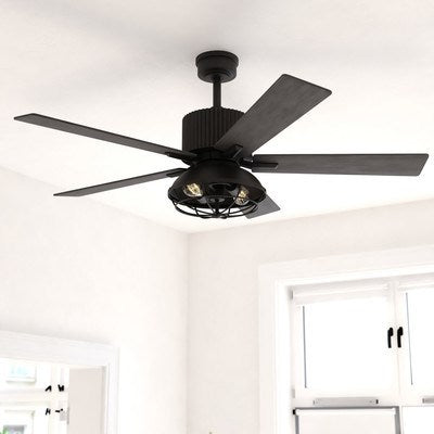 52-in. 2 Light LED Ceiling Fan Black
