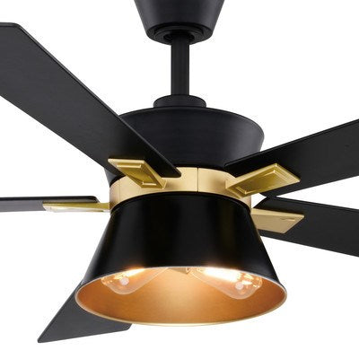 52-in Ceiling Fan Black and Gold