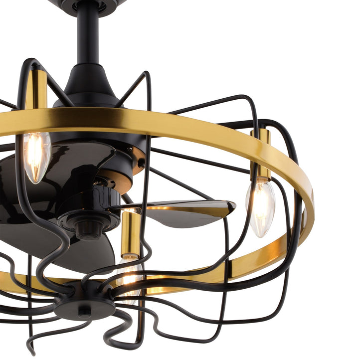 21-in Ceiling Fan Black and Satin Brass