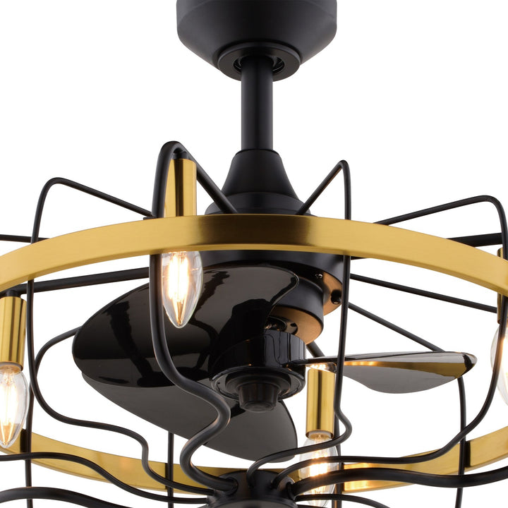 21-in Ceiling Fan Black and Satin Brass