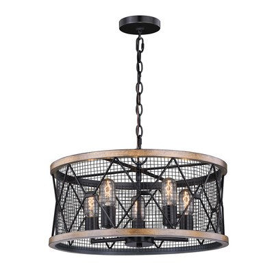 5 Light Chandelier Oil Rubbed Bronze and Burnished Teak by Vaxcel International