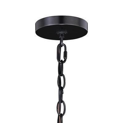 5 Light Chandelier Oil Rubbed Bronze and Burnished Teak