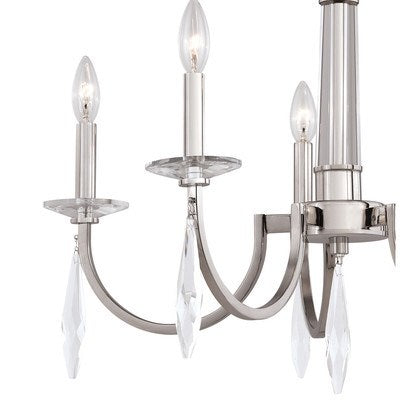 5 Light Chandelier Polished Nickel