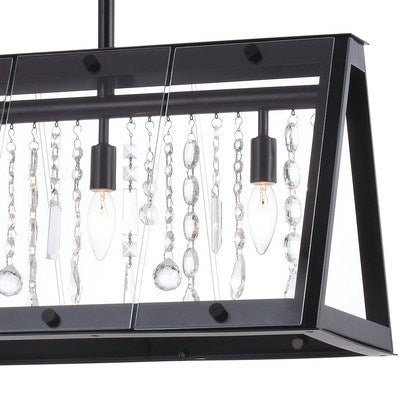 36.5 in. W 5 Light Linear Chandelier Matte Black