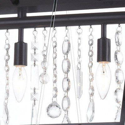 36.5 in. W 5 Light Linear Chandelier Matte Black