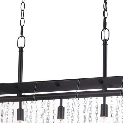 36.5 in. W 5 Light Linear Chandelier Matte Black