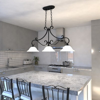 3 Light Linear Chandelier Oil Rubbed Bronze