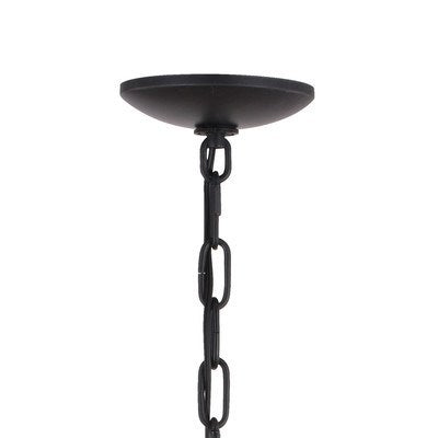 30.5-in. 6 Light Antler Chandelier Aged Iron with Natural Rope