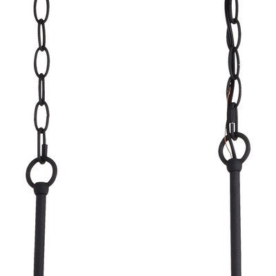 35-in. 5 Light Linear Chandelier Textured Black and White Ash