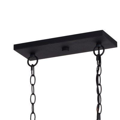 35-in. 5 Light Linear Chandelier Textured Black and White Ash