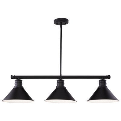 35.75-in. 3 Light Linear Chandelier Oil Rubbed Bronze and Matte White by Vaxcel International