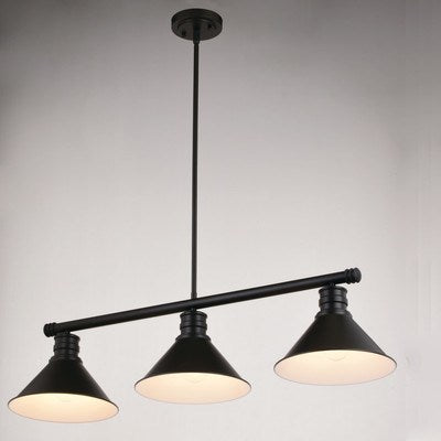 35.75-in. 3 Light Linear Chandelier Oil Rubbed Bronze and Matte White