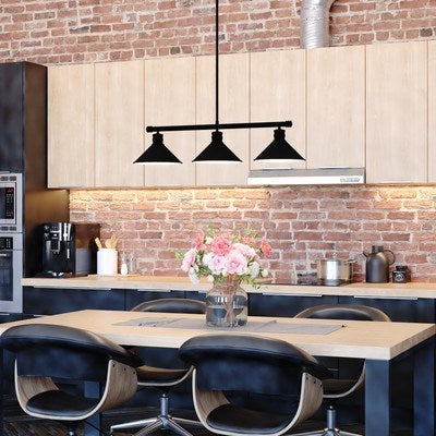 35.75-in. 3 Light Linear Chandelier Oil Rubbed Bronze and Matte White