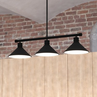 35.75-in. 3 Light Linear Chandelier Oil Rubbed Bronze and Matte White