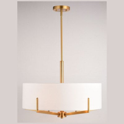 22-in. 5 Light Chandelier Natural Brass