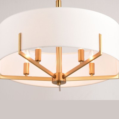 22-in. 5 Light Chandelier Natural Brass