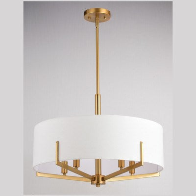 22-in. 5 Light Chandelier Natural Brass