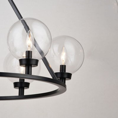28-in. 6 Light Chandelier Matte Black