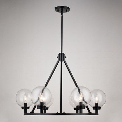 28-in. 6 Light Chandelier Matte Black