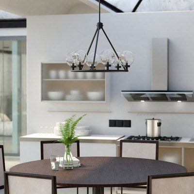 28-in. 6 Light Chandelier Matte Black