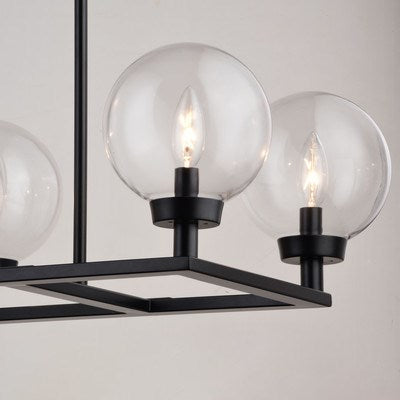 35-in. 6 Light Linear Chandelier Matte Black