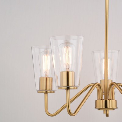 23-in. 5 Light Chandelier Muted Brass