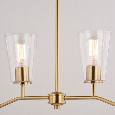 36-in. 4 Light Linear Chandelier Muted Brass