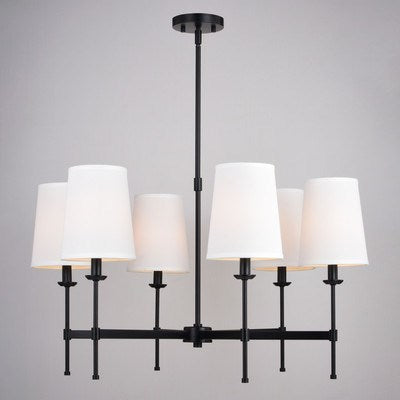 30-in. 6 Light Chandelier Matte Black