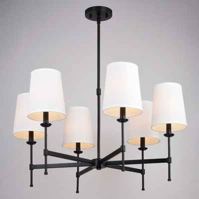 30-in. 6 Light Chandelier Matte Black