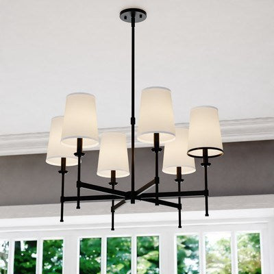 30-in. 6 Light Chandelier Matte Black