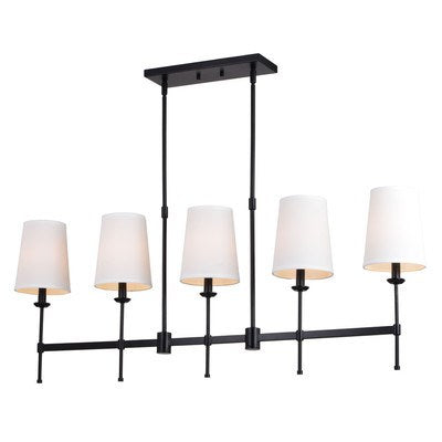45.5-in. 5 Light Linear Chandelier Matte Black by Vaxcel International
