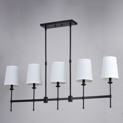 45.5-in. 5 Light Linear Chandelier Matte Black