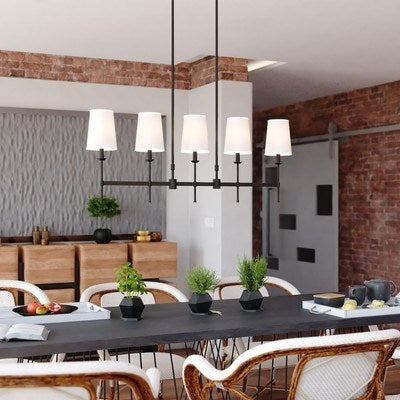45.5-in. 5 Light Linear Chandelier Matte Black