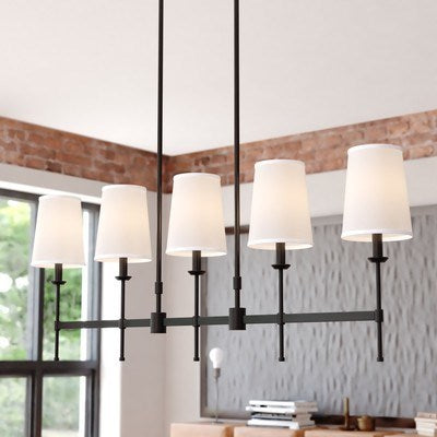 45.5-in. 5 Light Linear Chandelier Matte Black