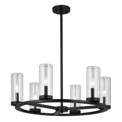 26-in. 6 Light Indoor-Outdoor Chandelier Matte Black by Vaxcel International