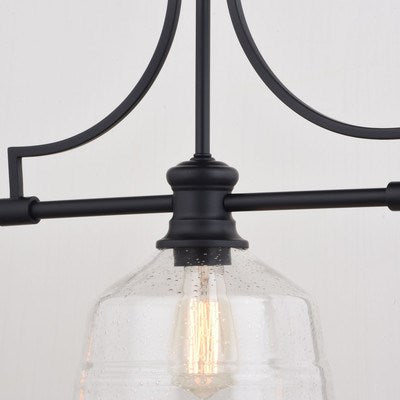 36.5-in 3 Light Linear Chandelier Matte Black