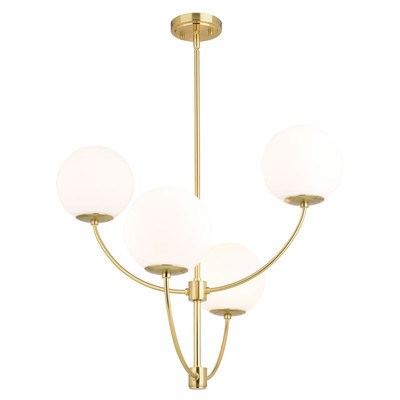 26-in 4 Light Chandelier Natural Brass by Vaxcel International