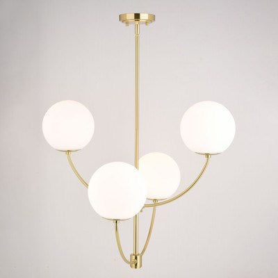 26-in 4 Light Chandelier Natural Brass