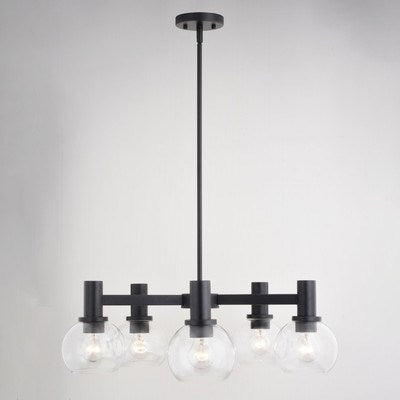 27-in. 5 Light Chandelier Matte Black