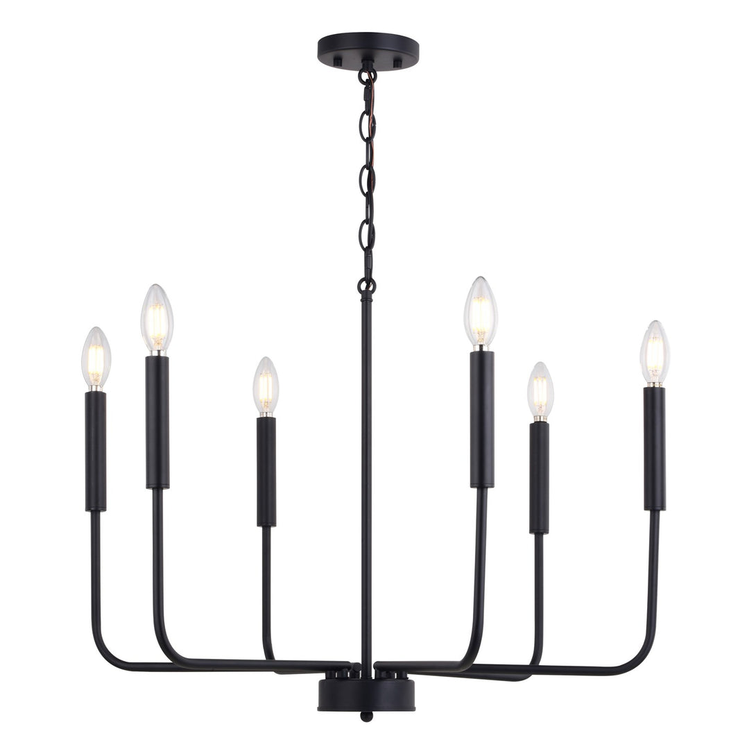 Belden 26-in. 6 Light Chandalier Matte Black by Vaxcel International