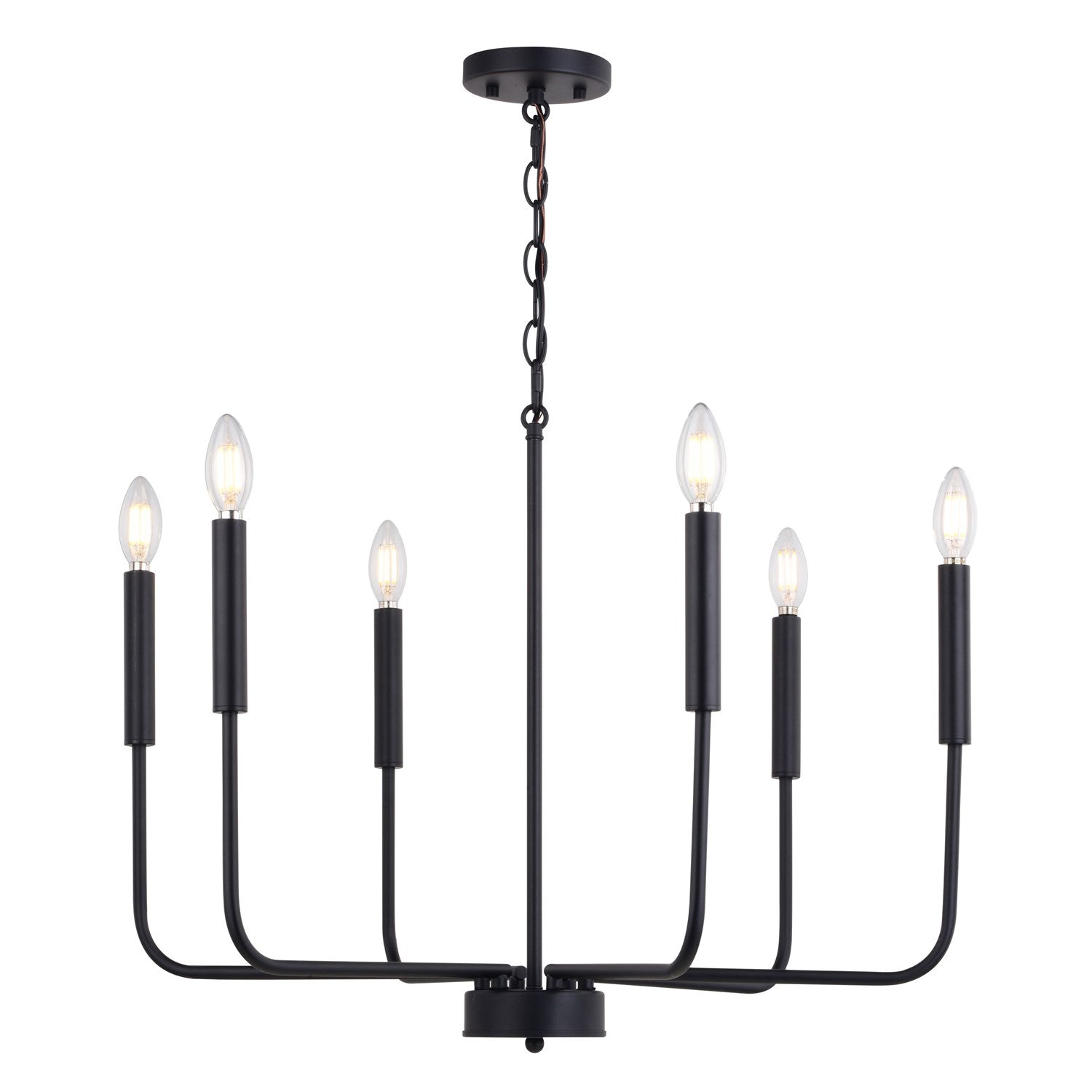 Belden 26-in. 6 Light Chandalier Matte Black by Vaxcel International