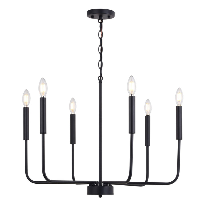Belden 26-in. 6 Light Chandalier Matte Black by Vaxcel International