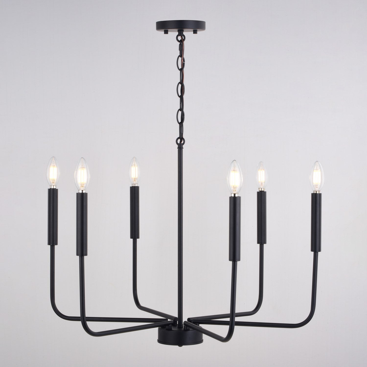 Belden 26-in. 6 Light Chandalier Matte Black