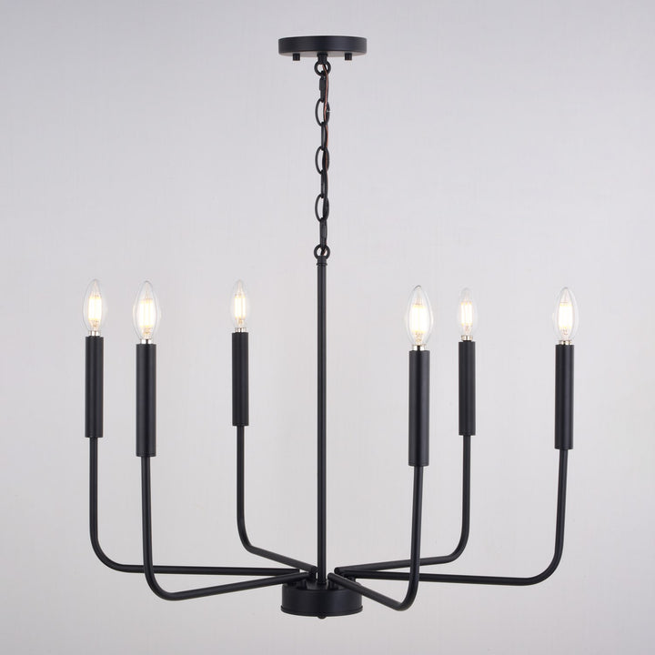 Belden 26-in. 6 Light Chandalier Matte Black