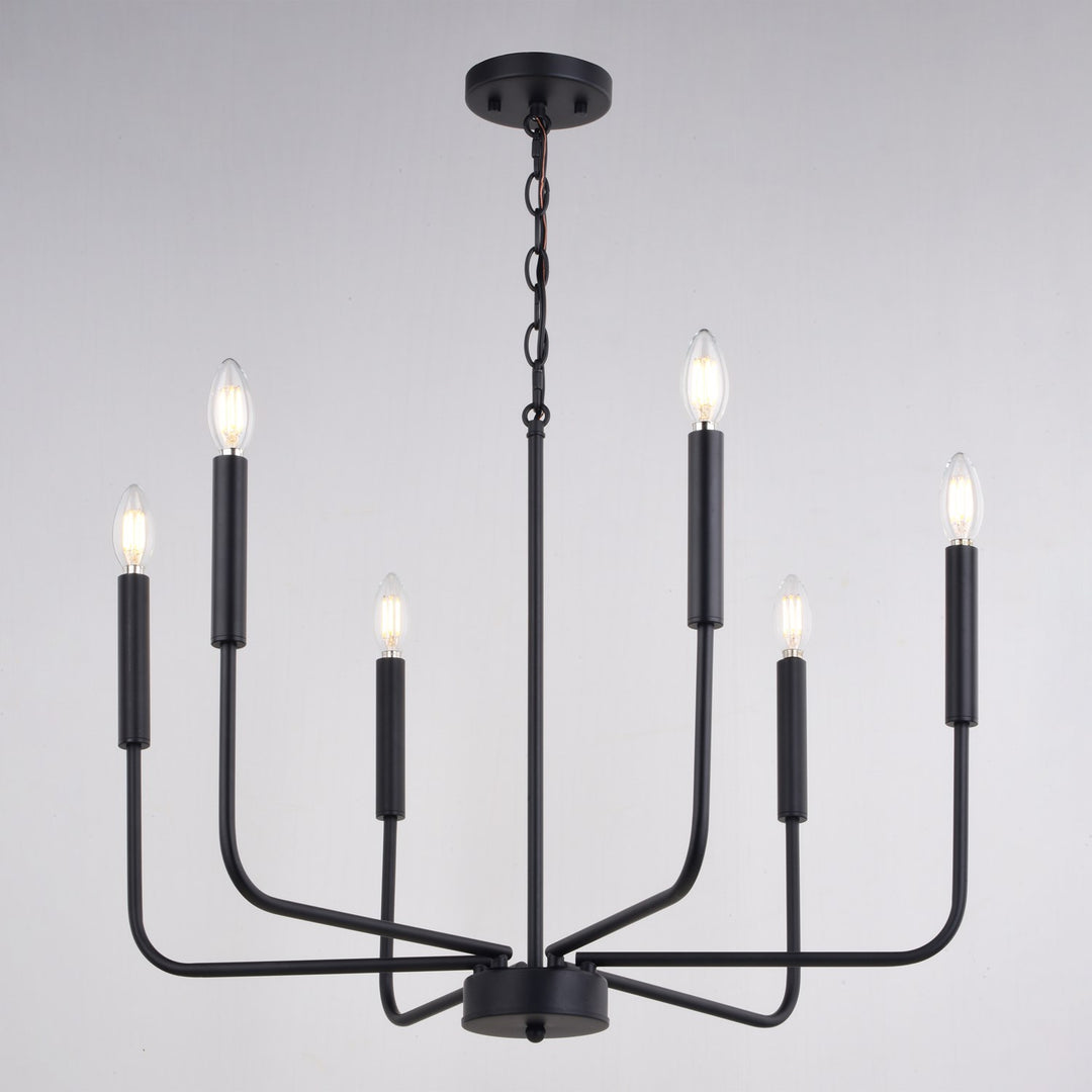 Belden 26-in. 6 Light Chandalier Matte Black