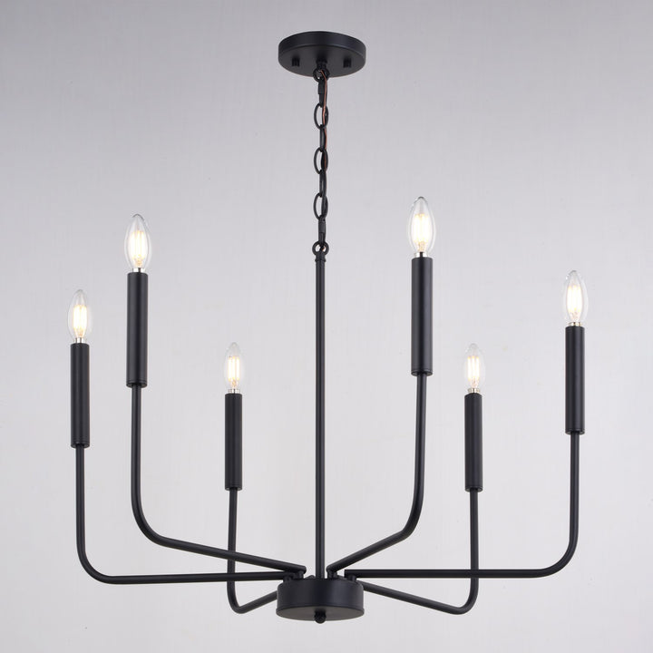 Belden 26-in. 6 Light Chandalier Matte Black