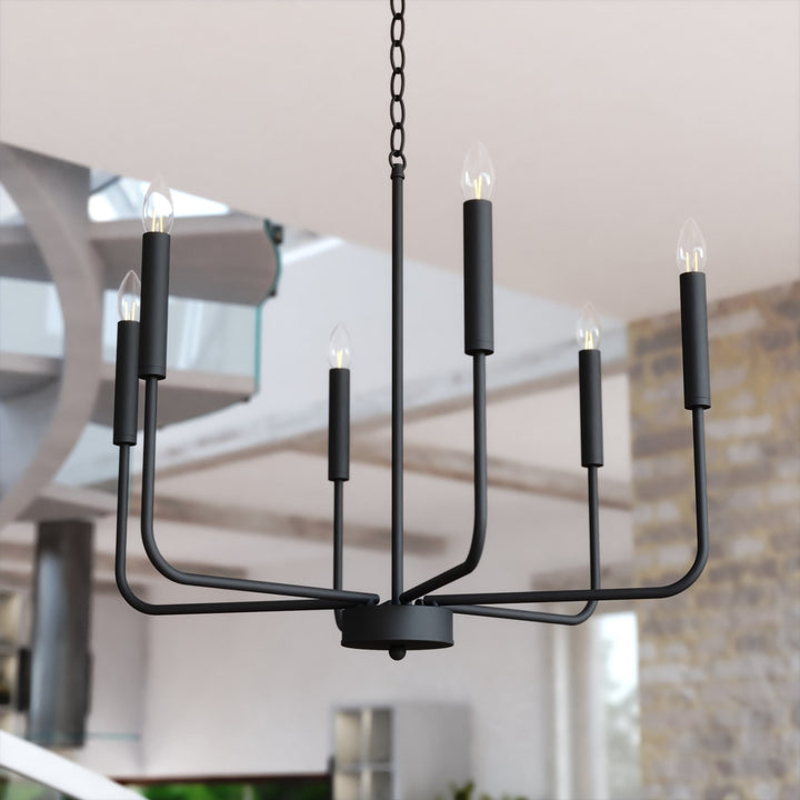 Belden 26-in. 6 Light Chandalier Matte Black