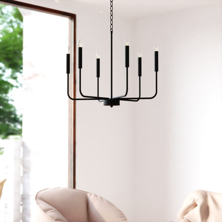 Belden 26-in. 6 Light Chandalier Matte Black