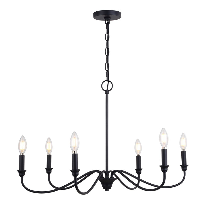 30-in. 6 Light Chandelier Matte Black by Vaxcel International
